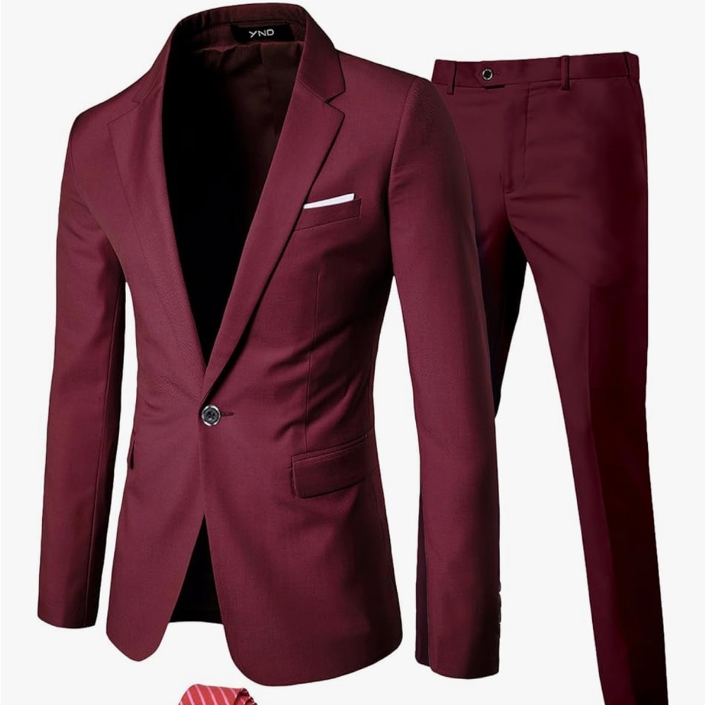 Men's Burgundy Suit